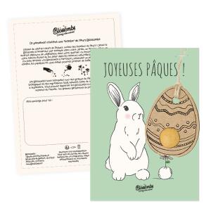 Carte Œufs de Pâques à planter - Lapin - 1 bombe à graines - BIO